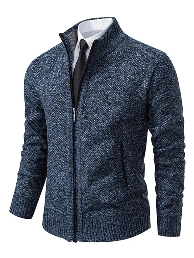 Men's Zip-Up Regular Fit Knit Cardigan