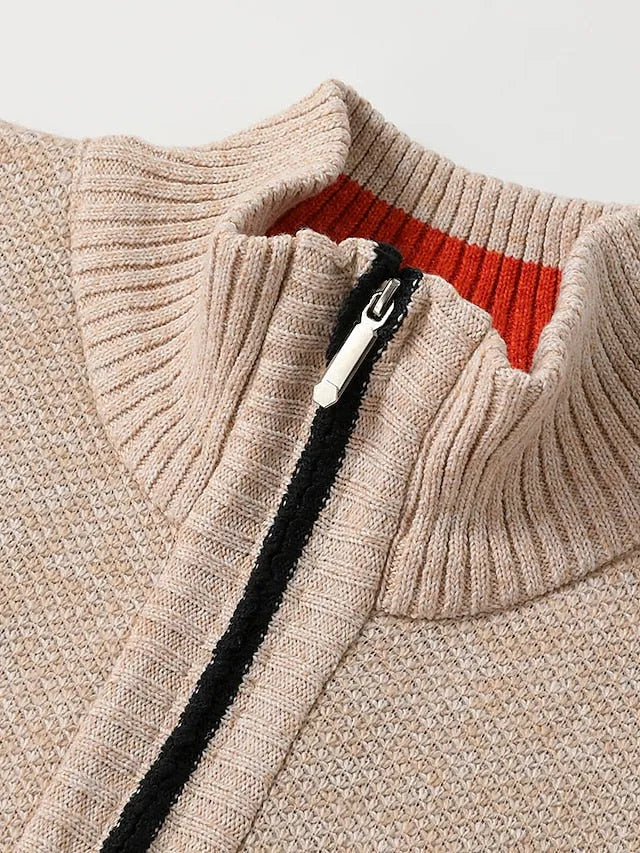 Men's Zip-Up Regular Fit Knit Cardigan