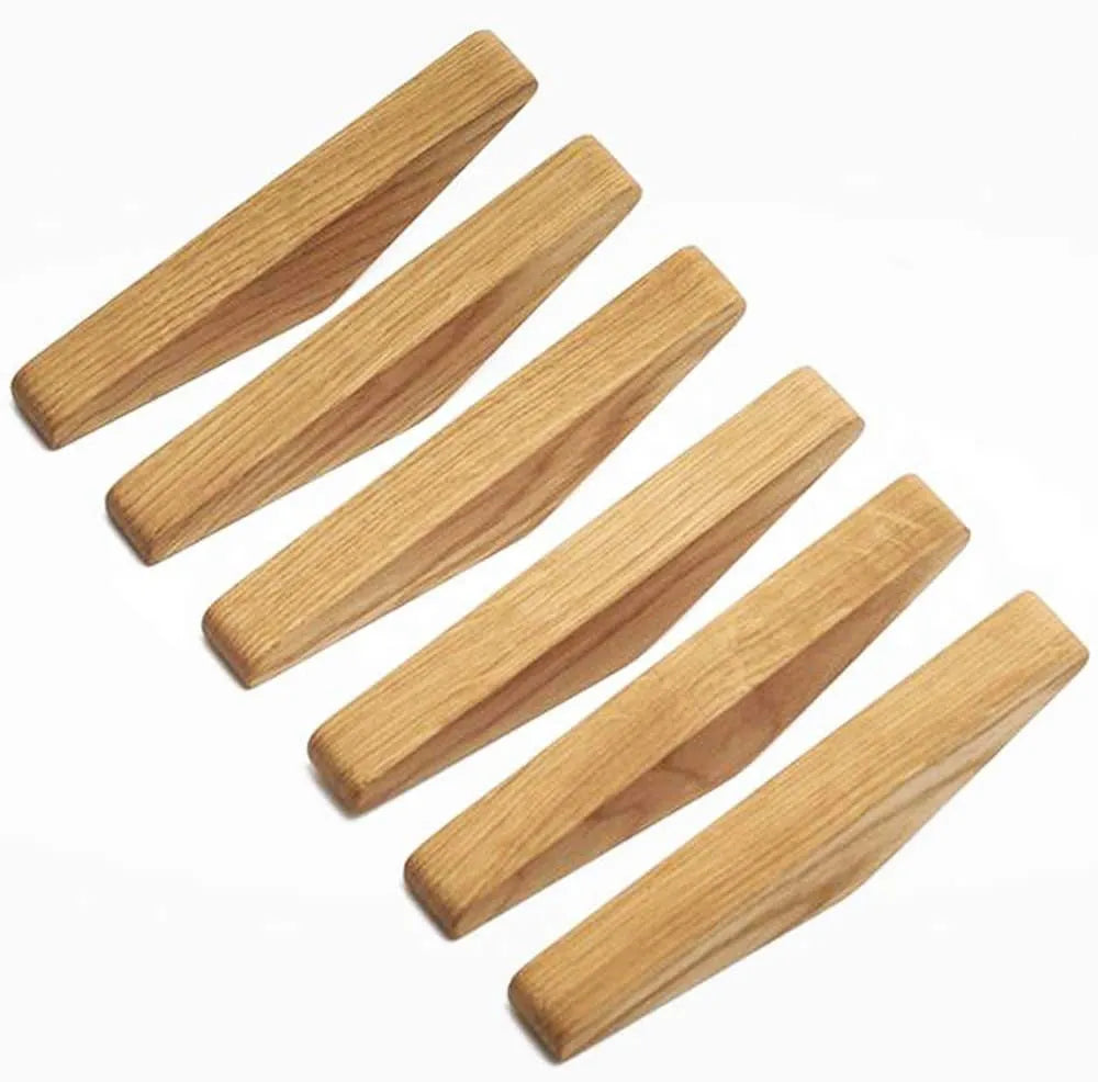 Minimalist Wooden Wall Hooks Set with Mounting Hardware