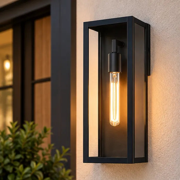 Modern Outdoor Wall Light with Dusk-to-Dawn Sensor