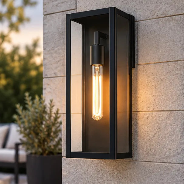 Modern Outdoor Wall Light with Dusk-to-Dawn Sensor