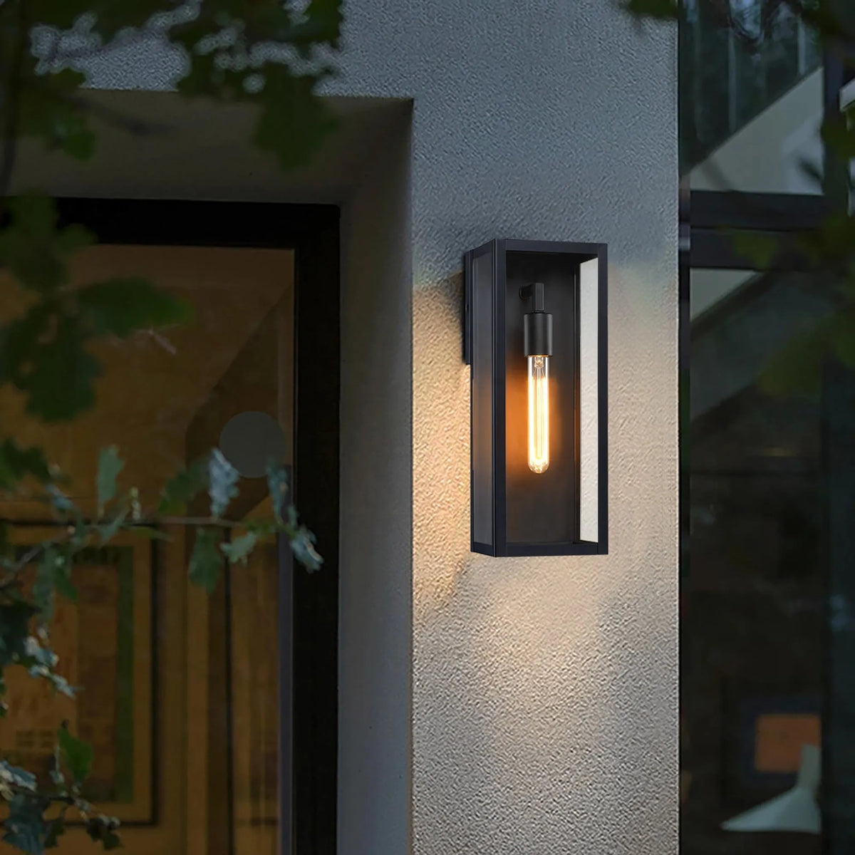 Modern Outdoor Wall Light with Dusk-to-Dawn Sensor