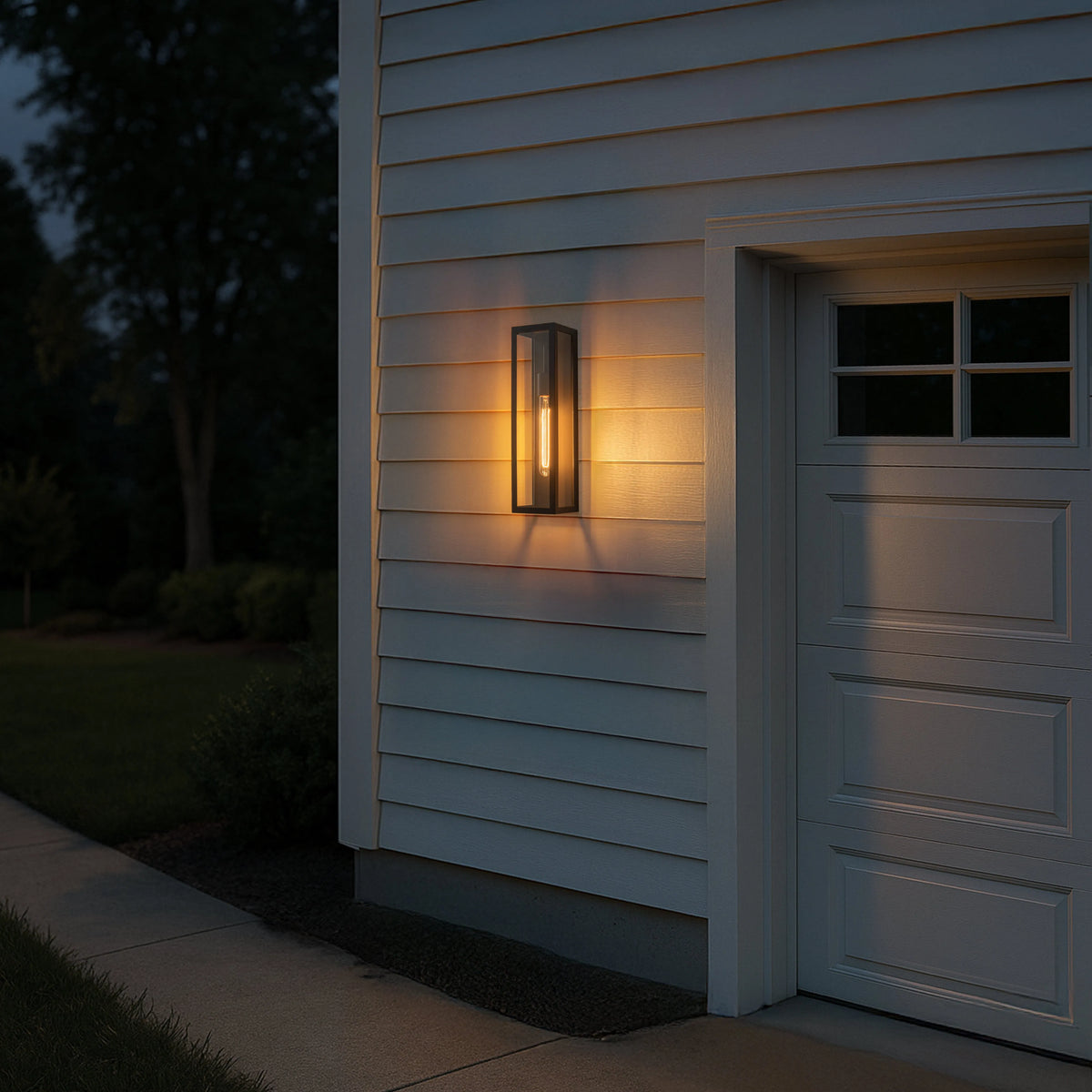 Modern Outdoor Wall Light with Dusk-to-Dawn Sensor