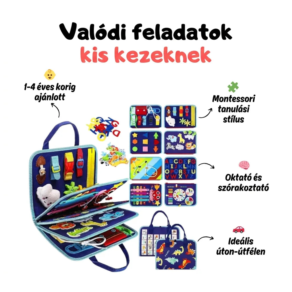 Montessori Felt Learning Busy Book with Interactive Activity Pages