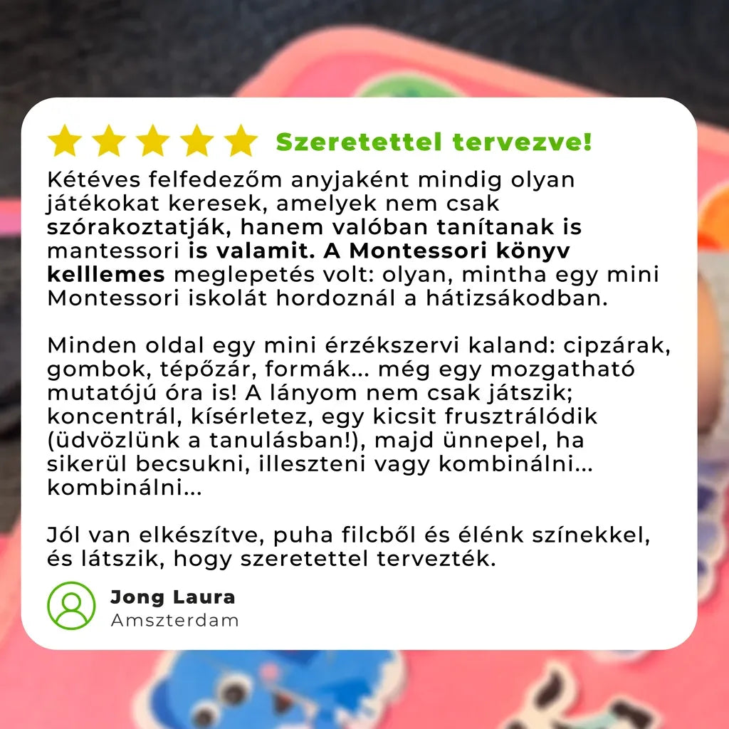 Montessori Felt Learning Busy Book with Interactive Activity Pages