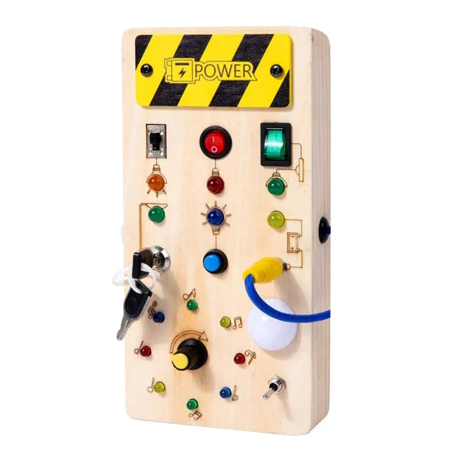 Montessori LED Wooden Busy Board for Toddlers