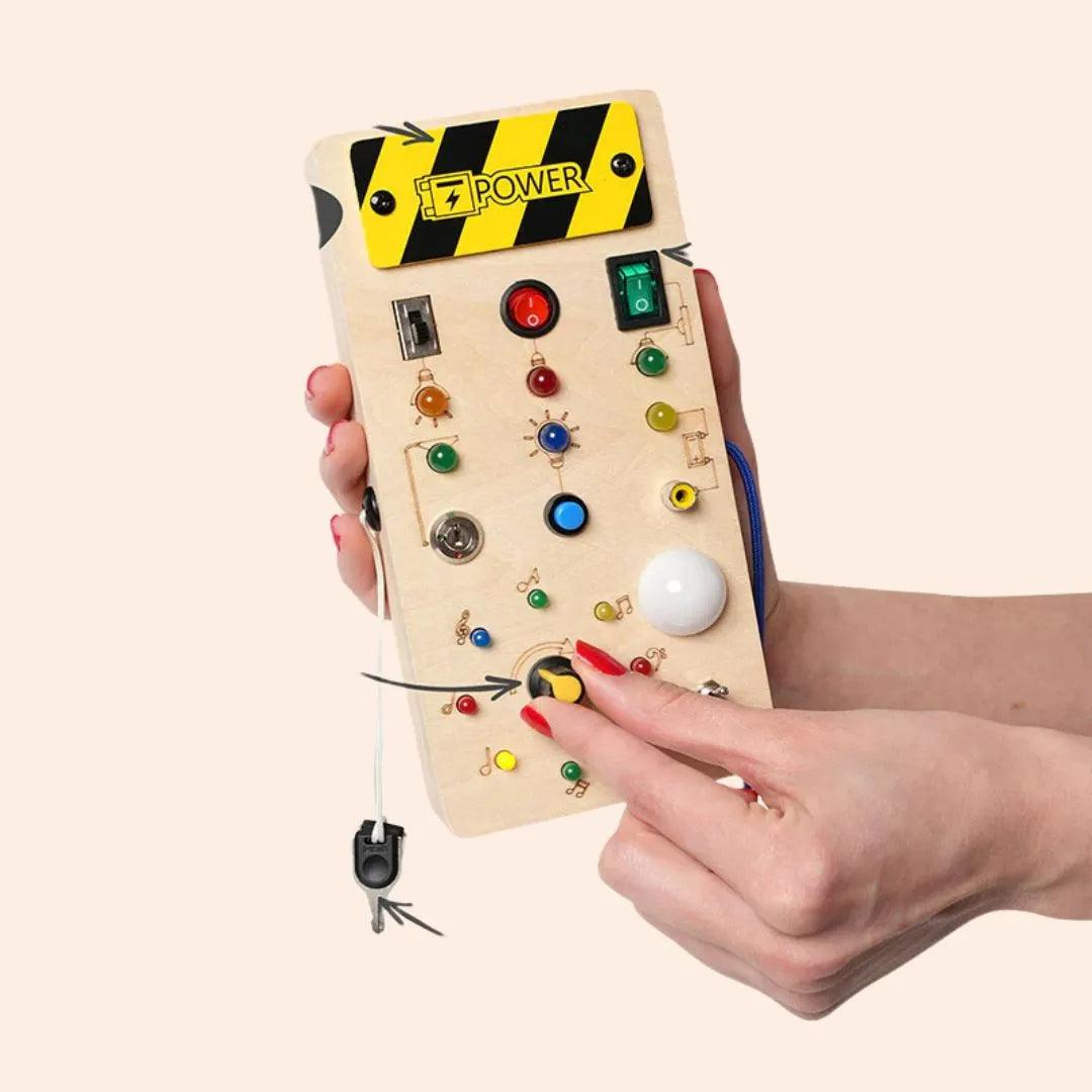 Montessori LED Wooden Busy Board for Toddlers
