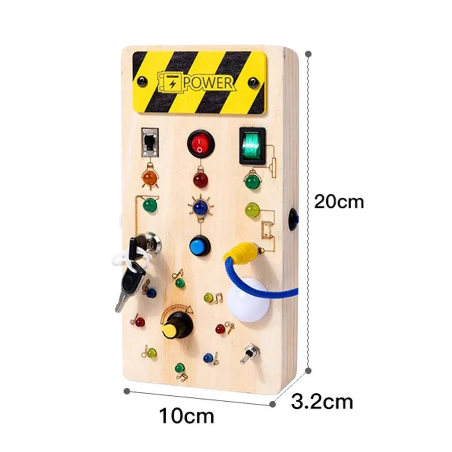 Montessori LED Wooden Busy Board for Toddlers