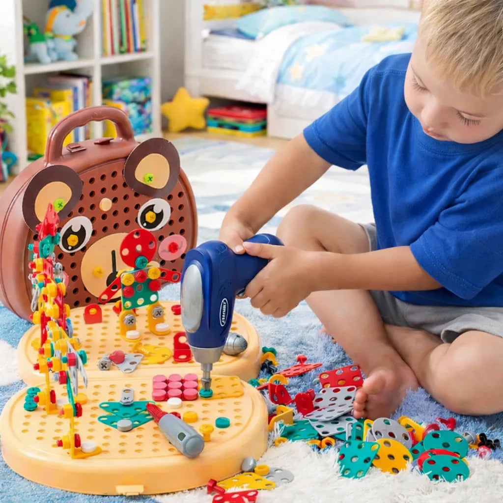 Montessori Tool Box Building Set with Toy Drill
