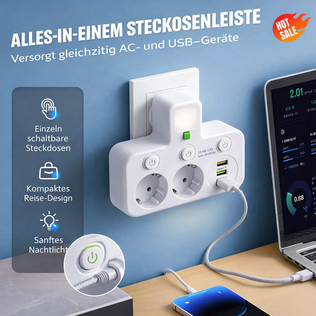 Multi-Socket Surge Protector with USB Ports