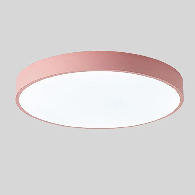 Nordic Macaron LED Ceiling Light with Wooden Accent