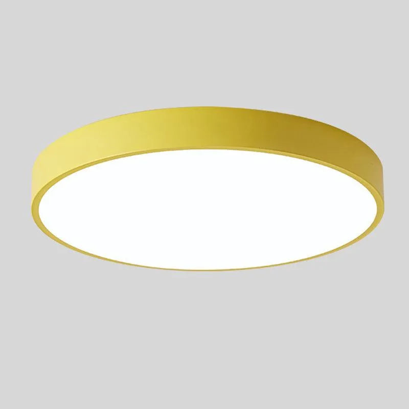 Nordic Macaron LED Ceiling Light with Wooden Accent