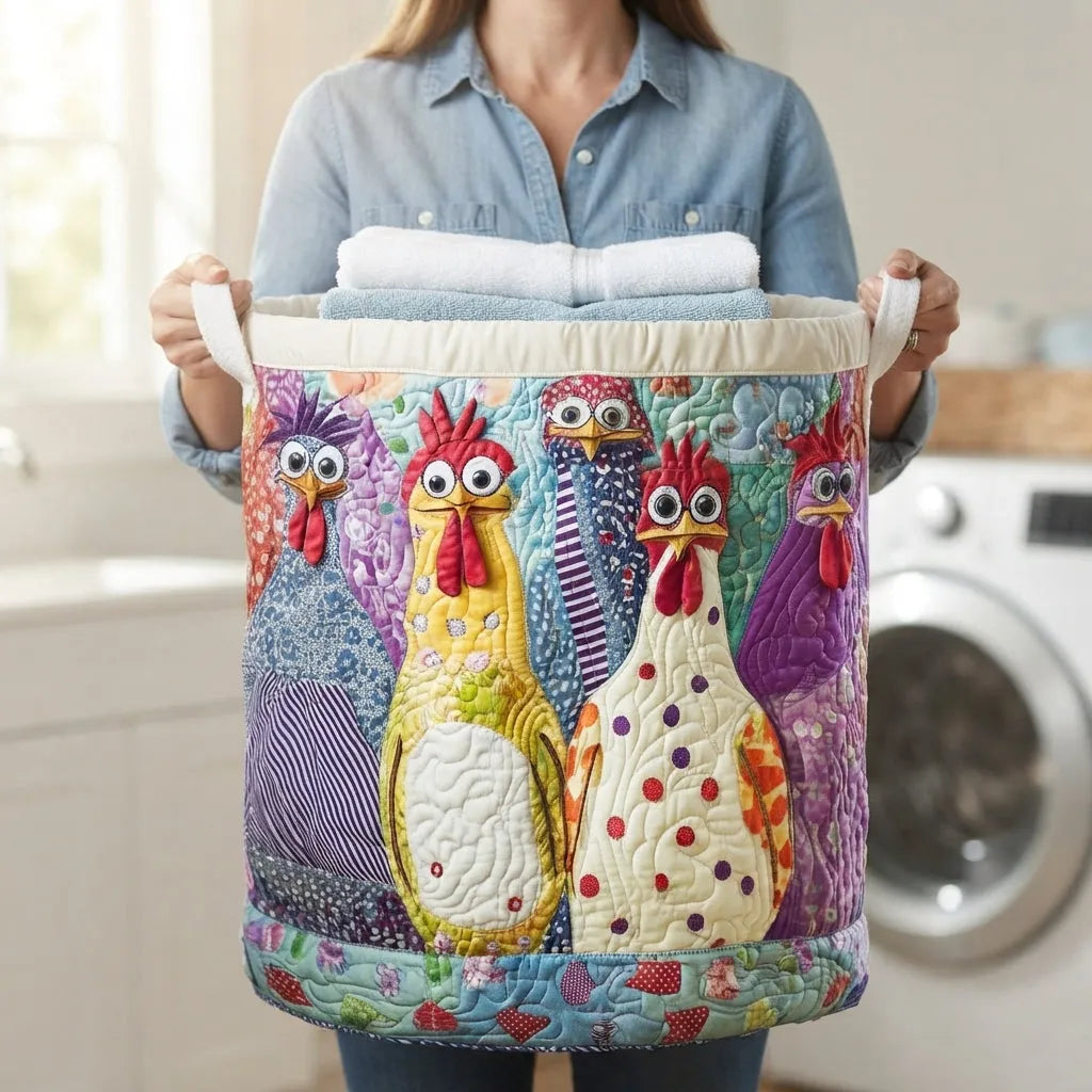 Padded Fabric Laundry Basket with Canvas Handles