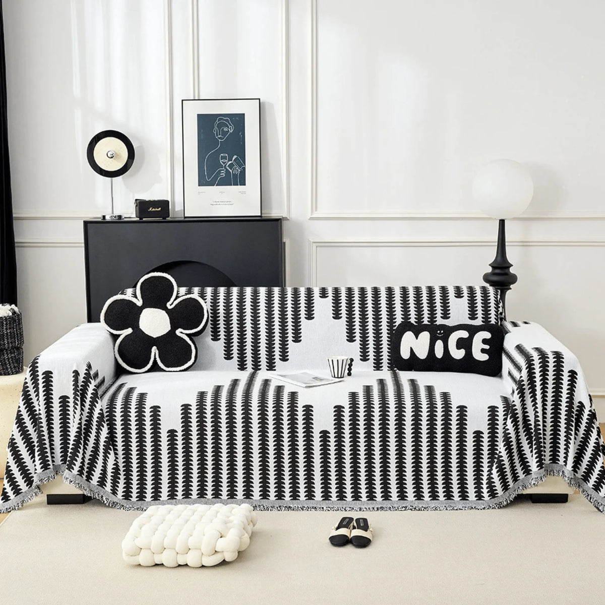 Pet-Friendly Chenille Sofa Cover with Scratch-Resistant Fabric