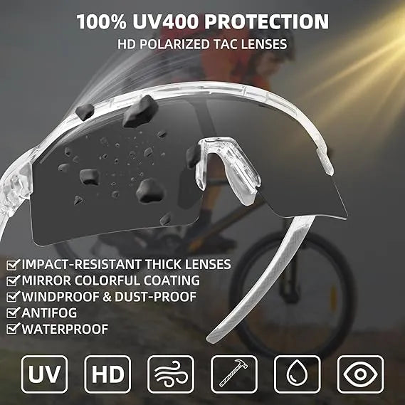 Photochromic Polarized Tactical Sports Sunglasses with UV400 Protection
