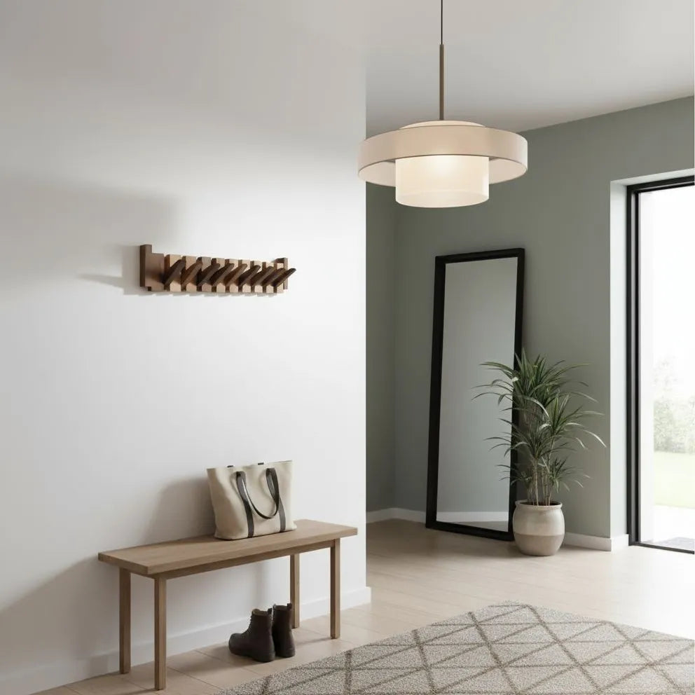 Piano Wooden Wall Coat Rack with Foldable Hooks