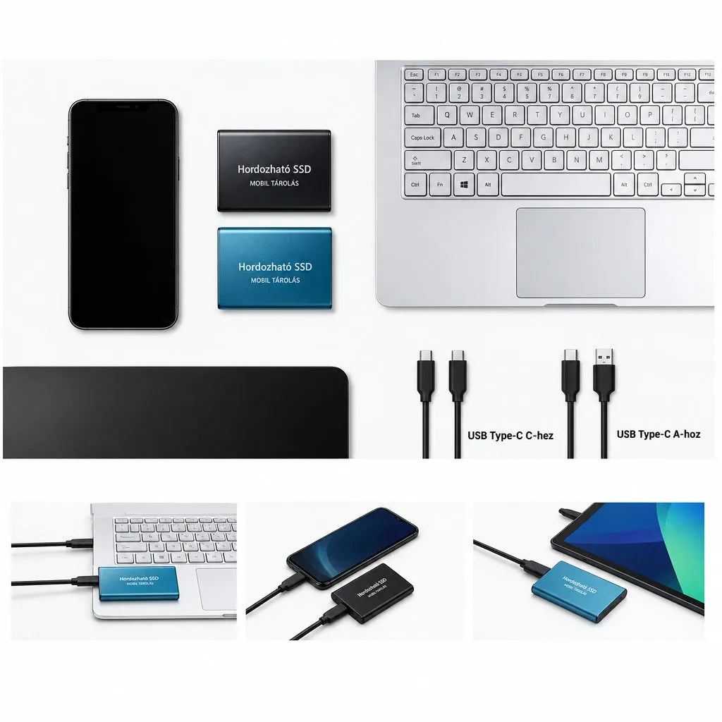 Portable External SSD High-Speed Storage Drive with Shockproof Body