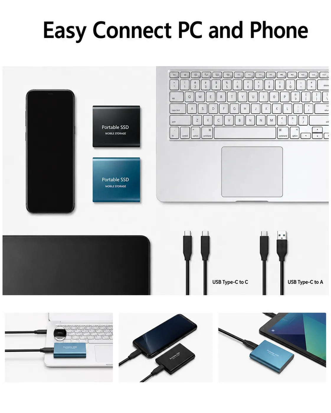 Portable External SSD with Compact High-Speed Design