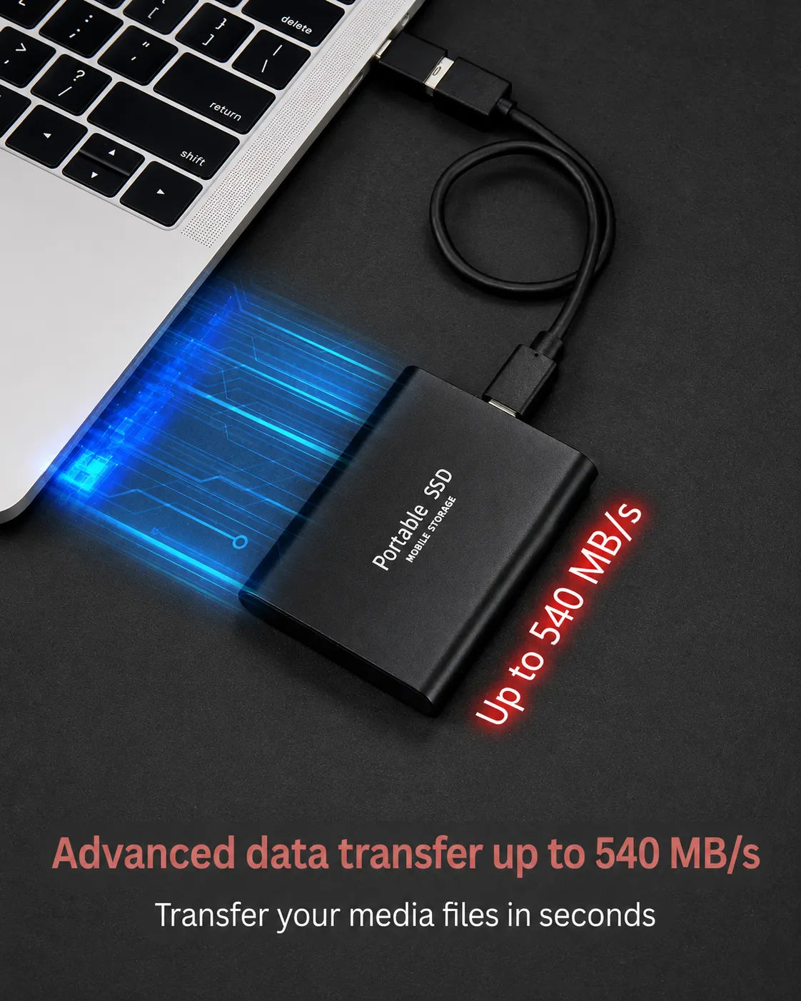 Portable External SSD with Compact High-Speed Design