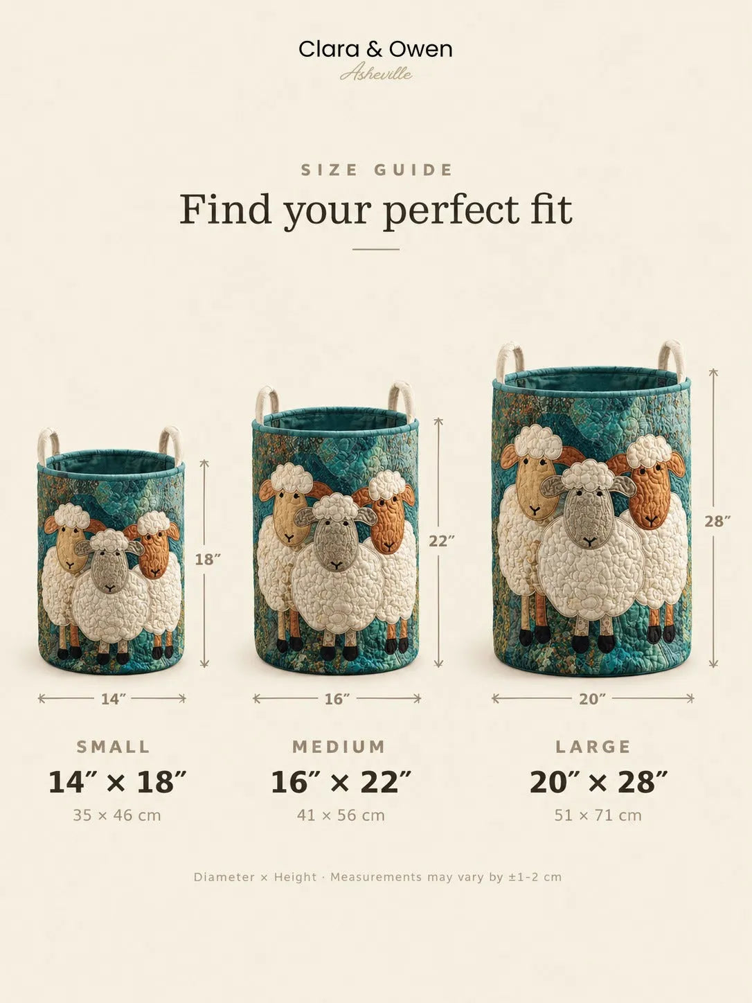 Quilted Fabric Freestanding Laundry Basket with Handles