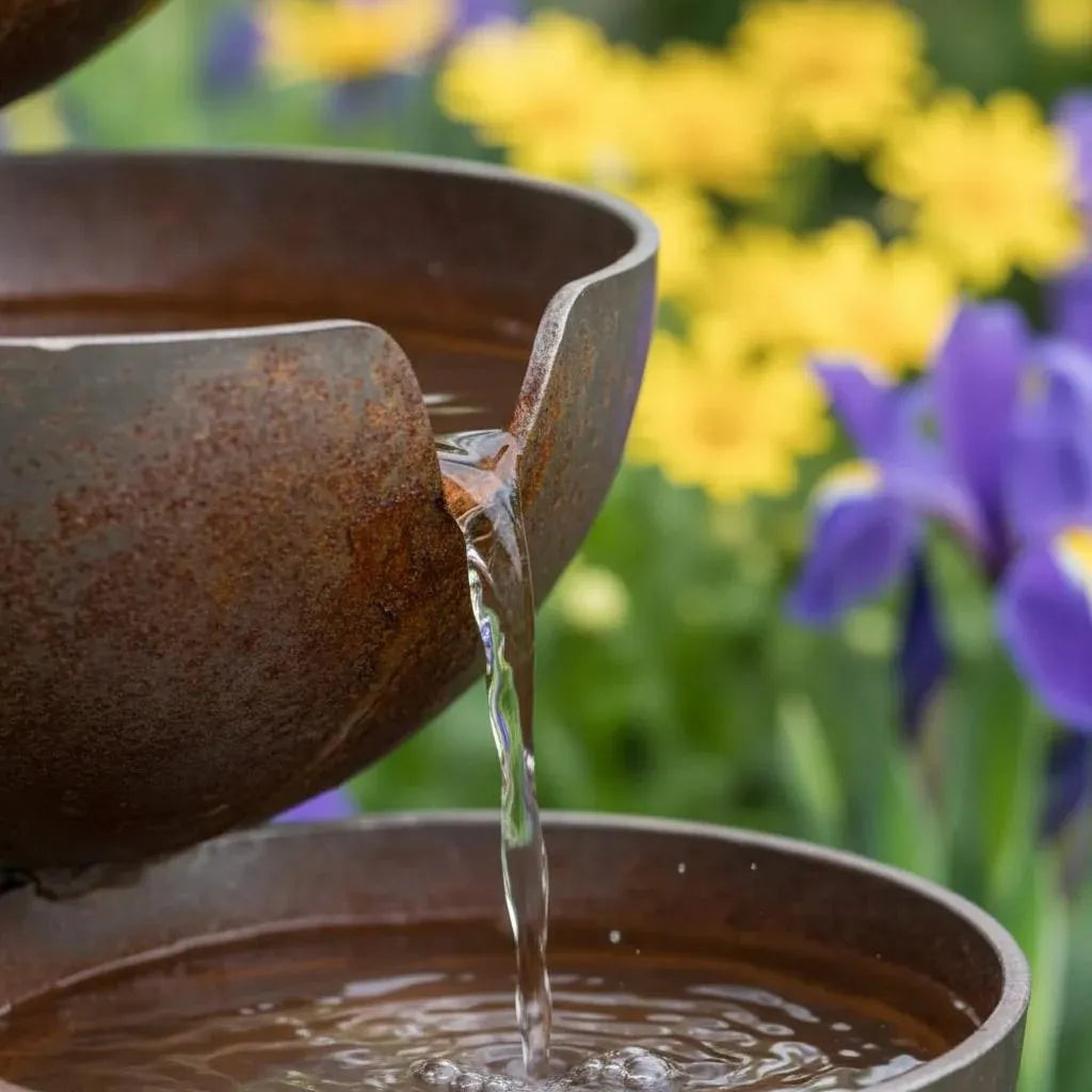 Rain Catcher and Bird Bath Garden Stake for Outdoors