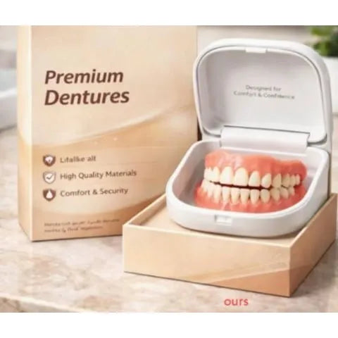 Removable Full Arch Denture Set with Flexible Cushion Grip