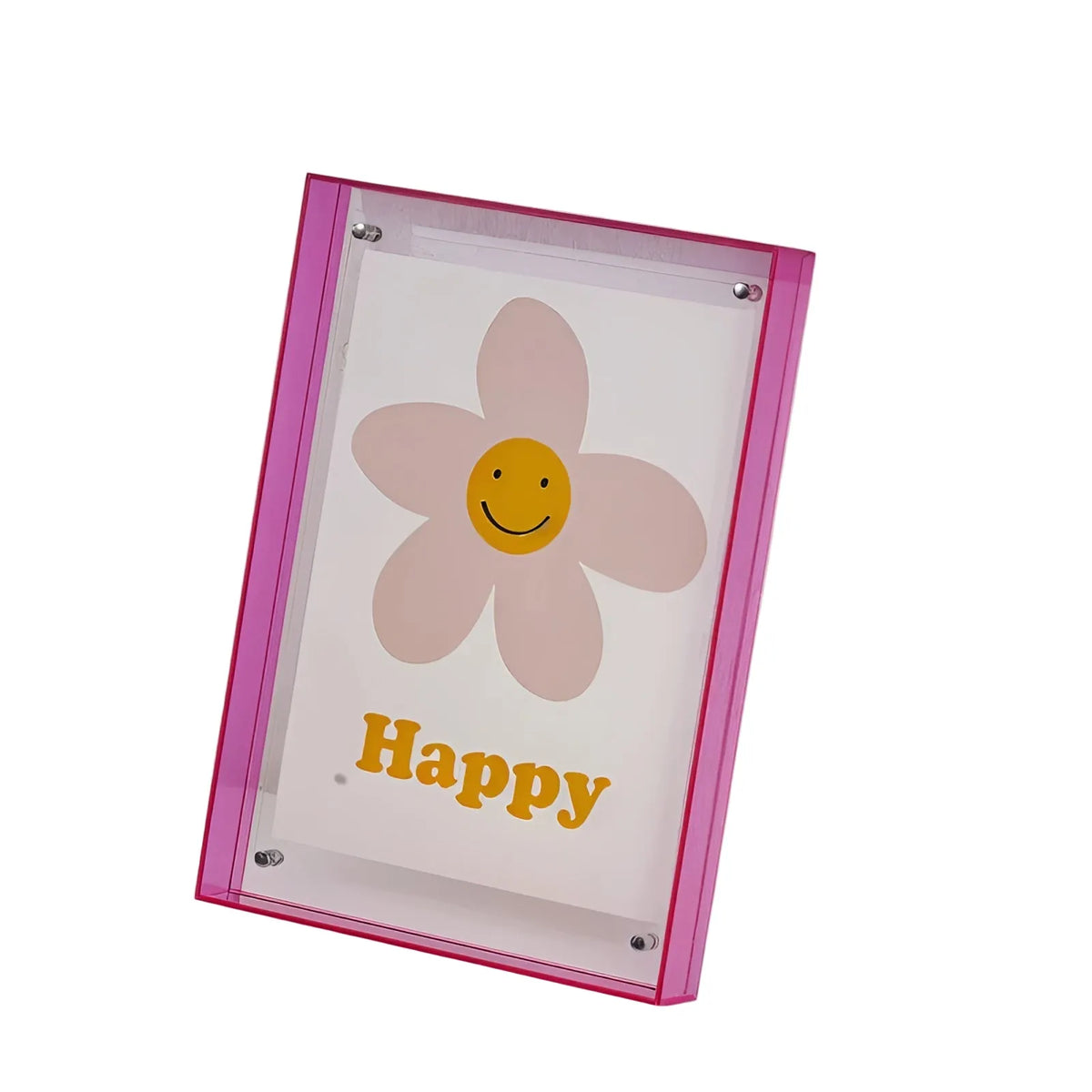 Retro Neon Acrylic Photo Frame with Vibrant Accents