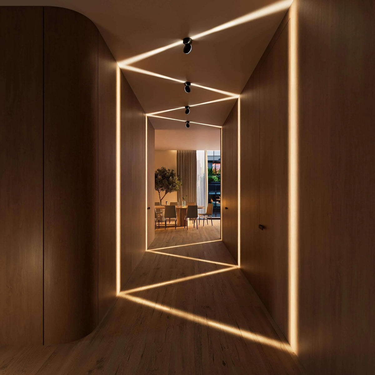 Rotating LED Wall Lamp with Square Light Beam