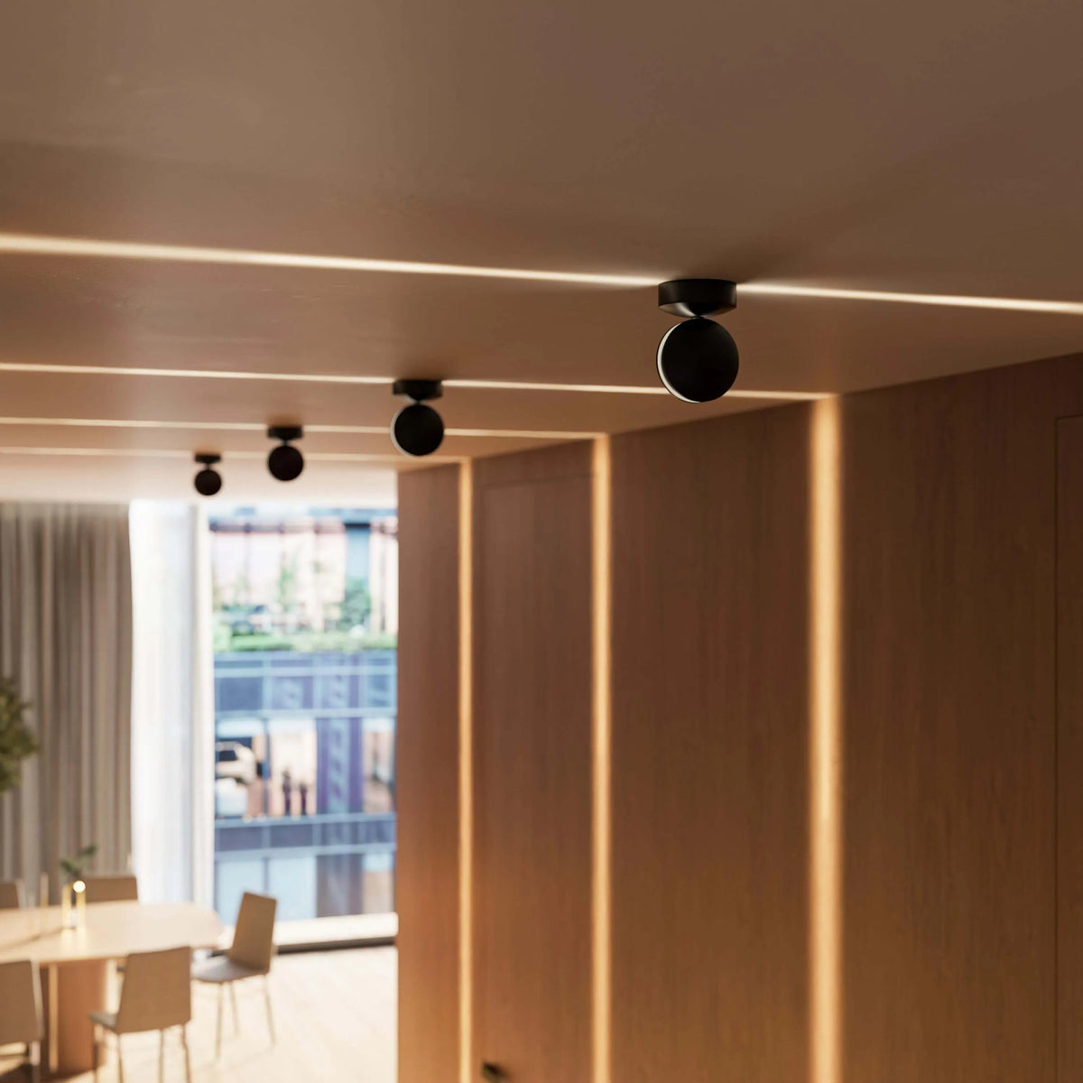 Rotating LED Wall Lamp with Square Light Beam