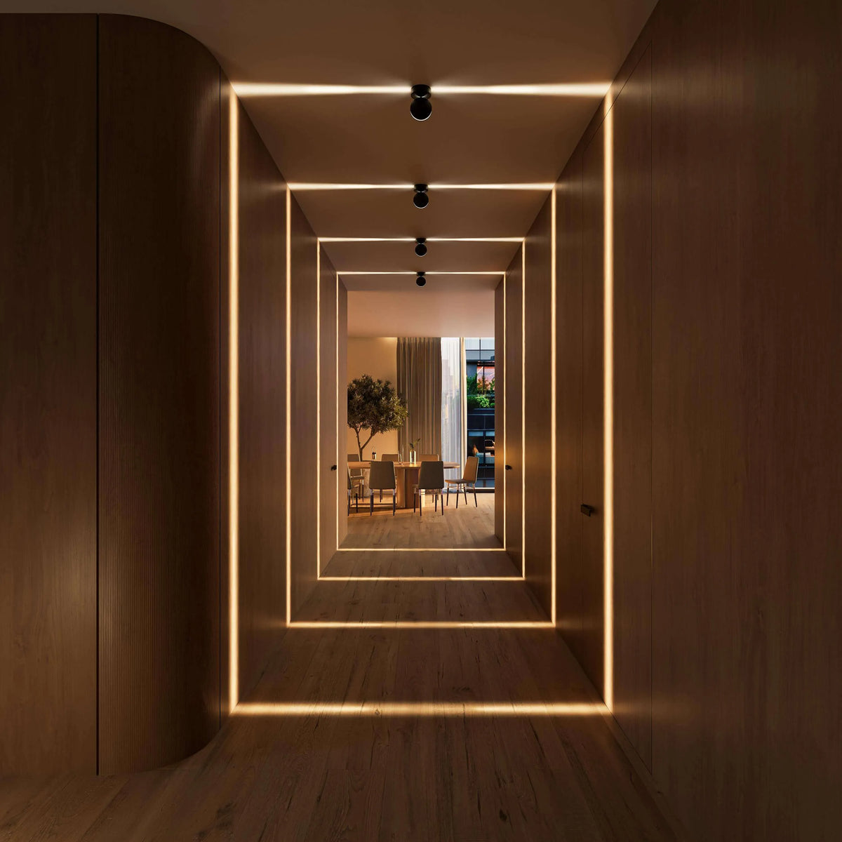 Rotating LED Wall Lamp with Square Light Beam