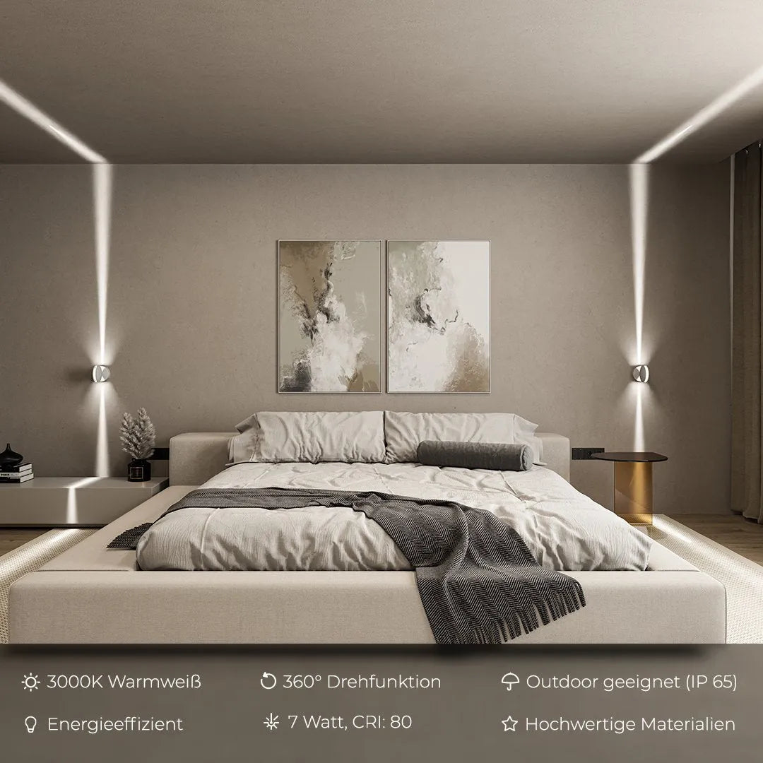 Rotating LED Wall Lamp with Square Light Beam