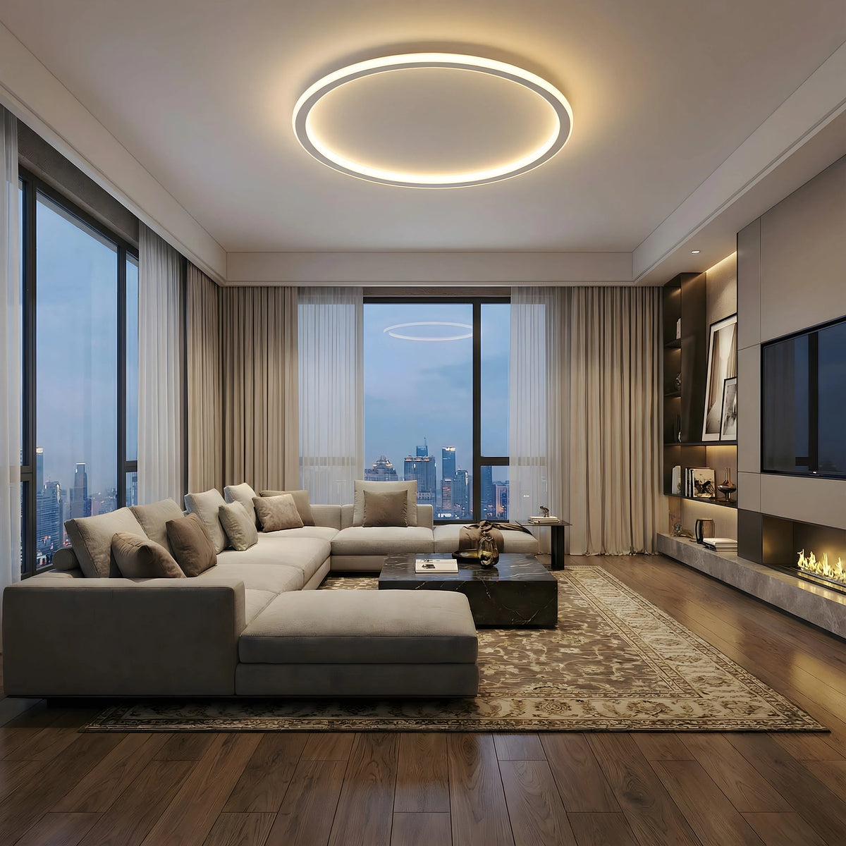 Round Dimmable LED Ceiling Light with Remote Control
