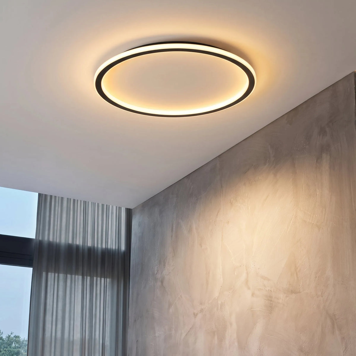 Round Scandinavian LED Ceiling Lamp with Remote Control