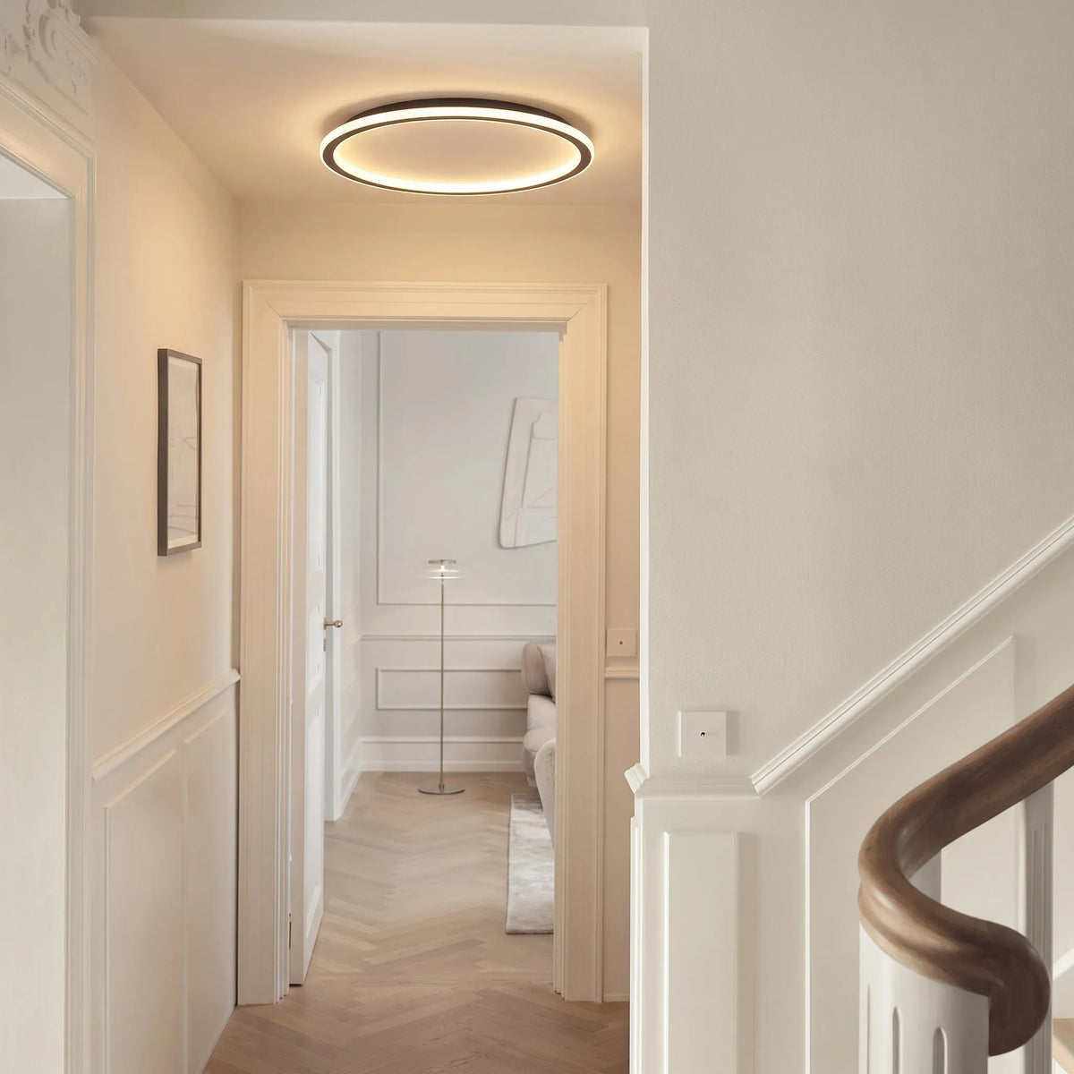 Round Scandinavian LED Ceiling Lamp with Remote Control