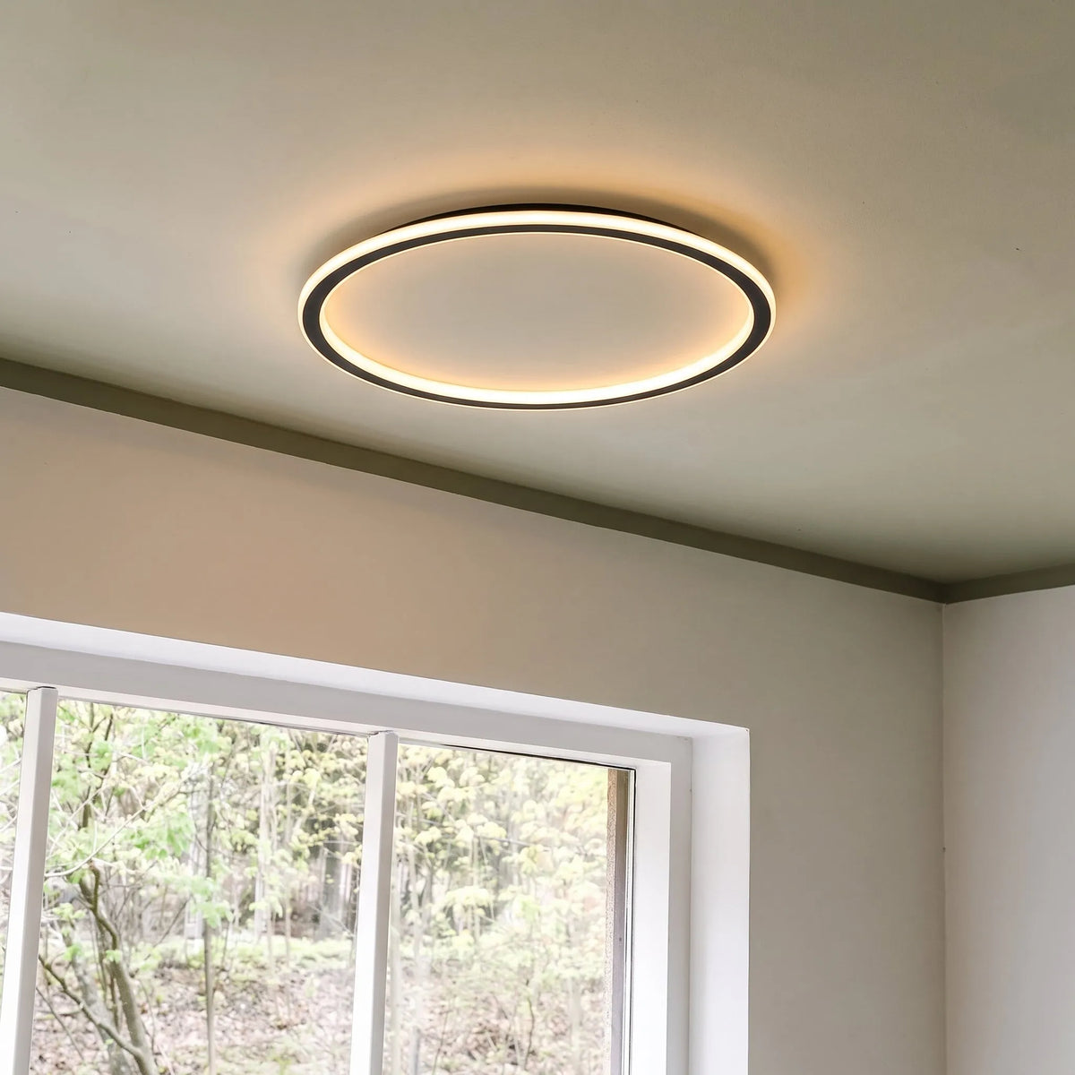 Round Scandinavian LED Ceiling Lamp with Remote Control