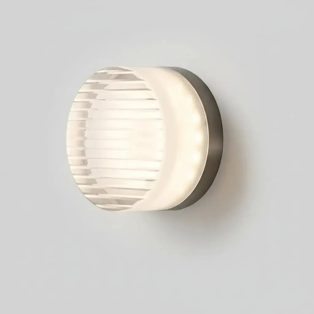 Round Scandinavian LED Wall Lamp with Tinted Glass Shade