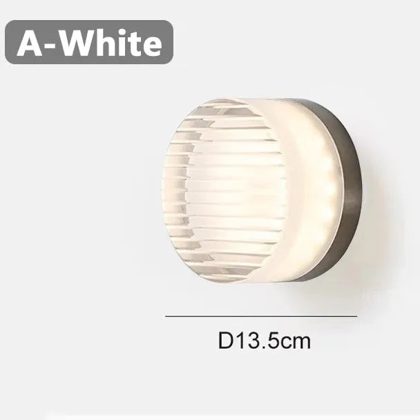 Round Scandinavian LED Wall Lamp with Tinted Glass Shade