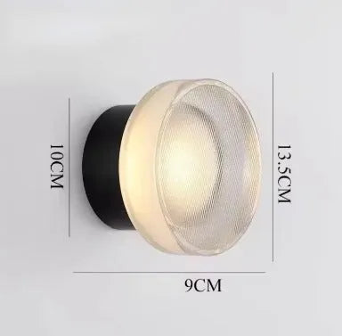 Round Scandinavian LED Wall Lamp with Tinted Glass Shade