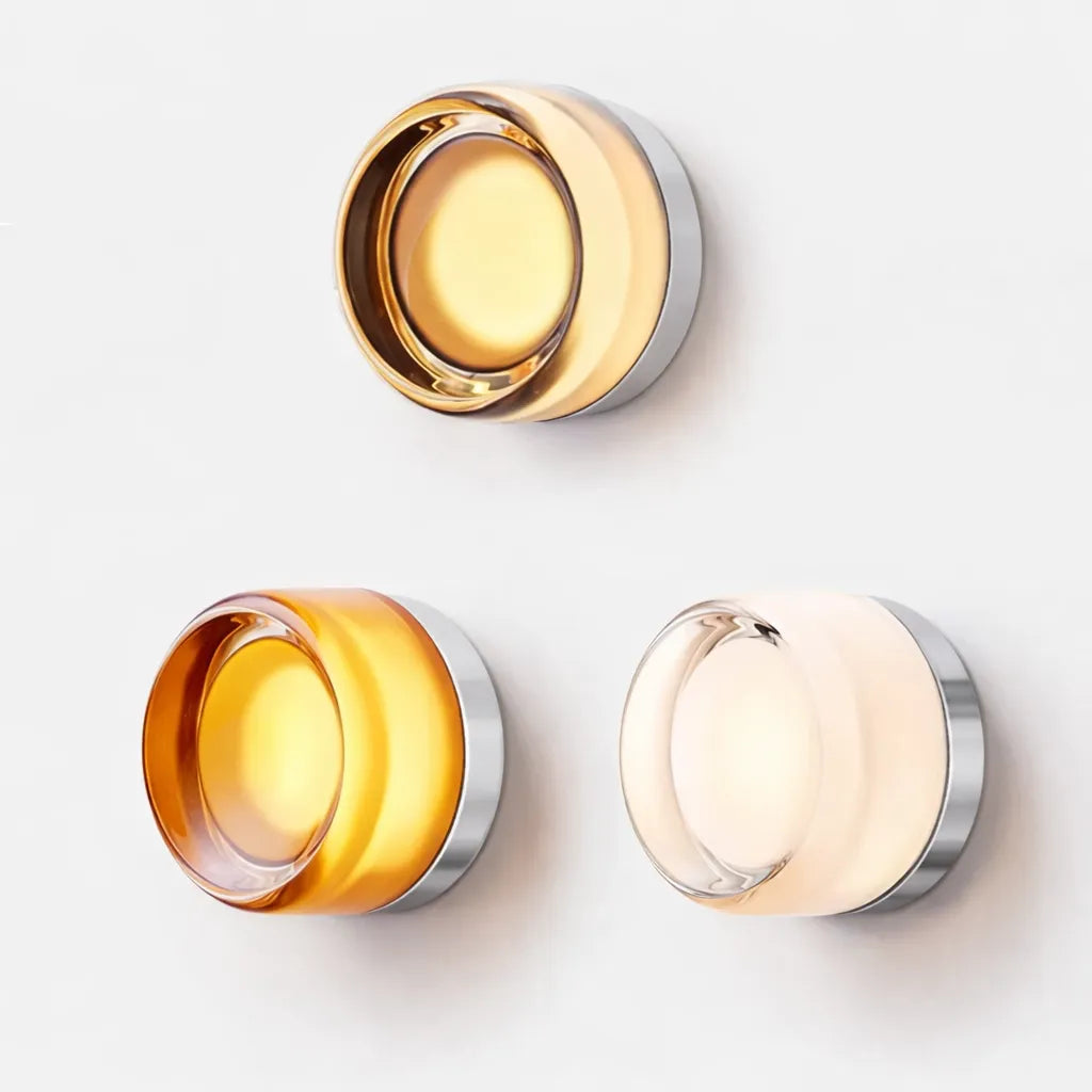 Round Scandinavian LED Wall Lamp with Tinted Glass Shade
