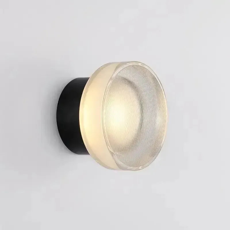 Round Scandinavian LED Wall Lamp with Tinted Glass Shade