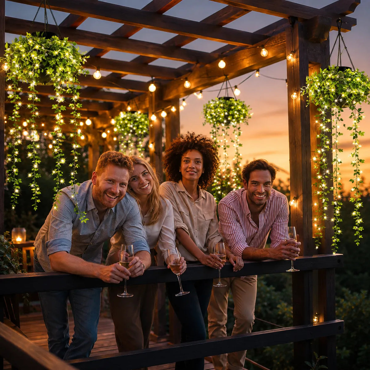 Solar Ivy String Lights for Garden Decor