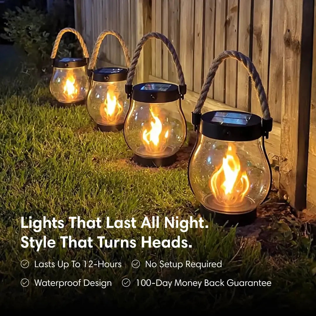 Solar Lantern Light with Realistic Flame Effect