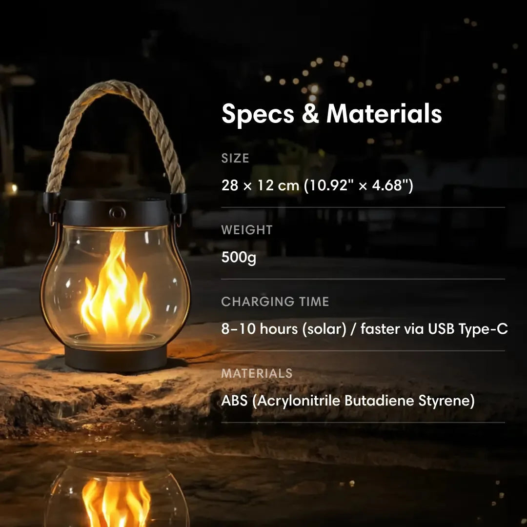 Solar Lantern Light with Realistic Flame Effect