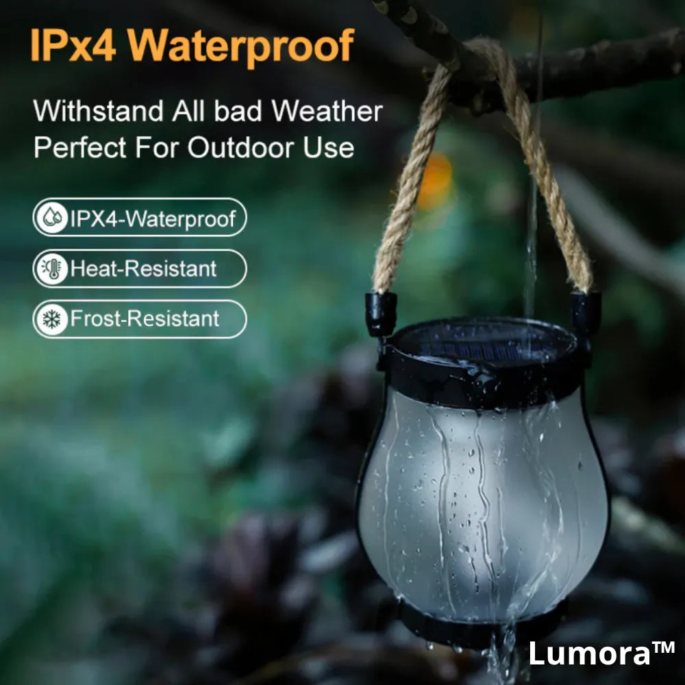 Solar Outdoor Lantern with Flickering Flame Effect