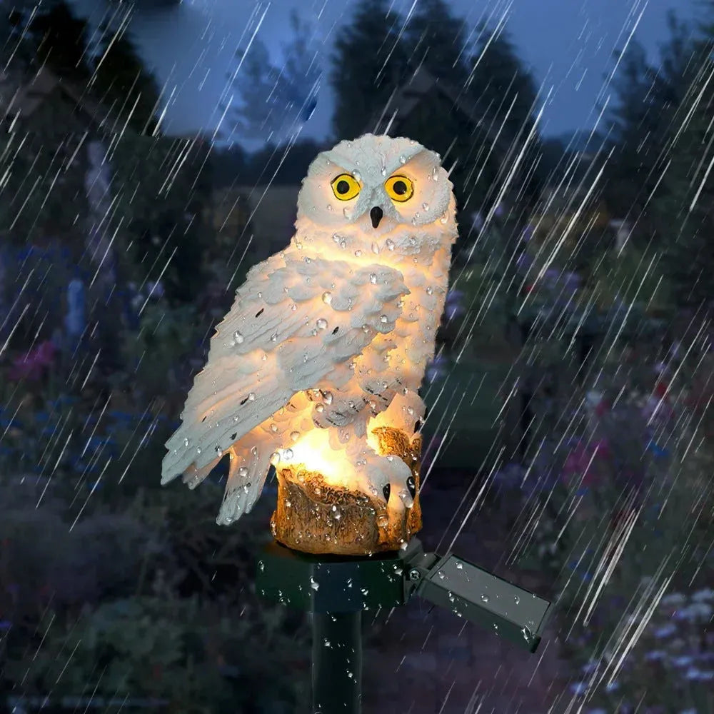 Solar Owl Garden Stake Light with Warm White LED