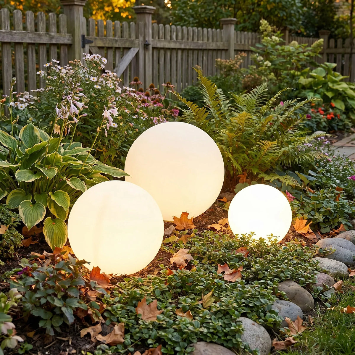 Solar Powered Globe Garden Light with Warm Illumination