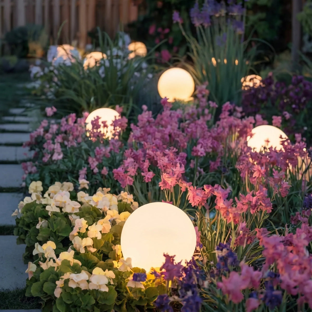 Solar Powered Globe Garden Light with Warm Illumination