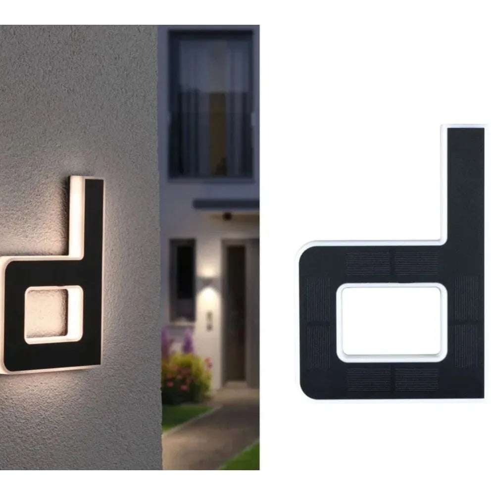 Solar Powered LED House Number Sign with Dusk Sensor