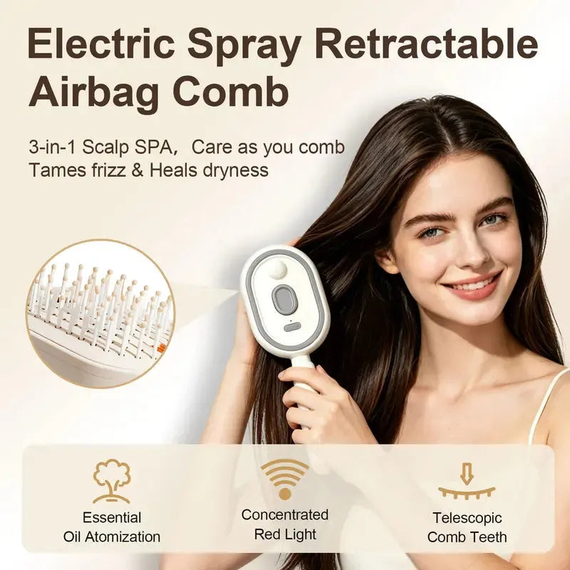 Spray Air-Cushion Massage Hair Comb with Mist Function