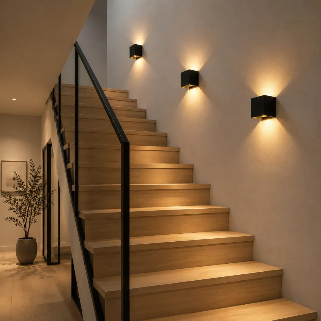 Square Wireless Motion Sensor Wall Light with Aluminium Housing